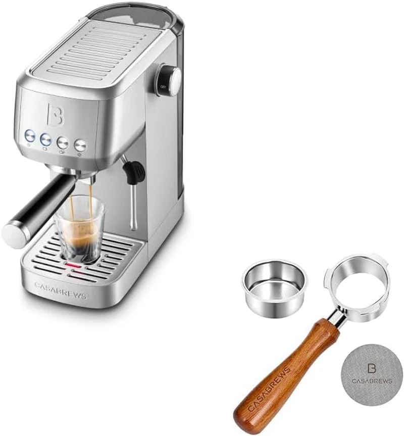 Espresso Maker with Steam Frother & 51mm Bottomless Portafilter