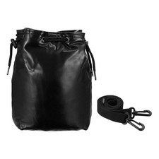 1 PCS Camera Bag with Drawstring Storage, Large PU Protective Case, Black
