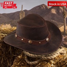 Men and Women Hat Genuine Calf Suede Leather HAT Western Cowboy Hat