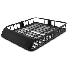 Universal 64 Extendable Roof Rack Cargo Basket Black Steel for SUV Truck Car Van