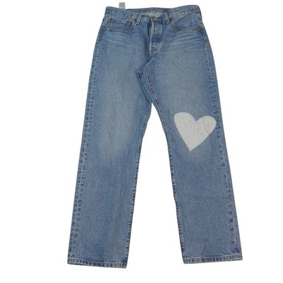 Levis 501 150th Anniversary Womens Jeans 31x30 Heart Patchwork Limited Edition
