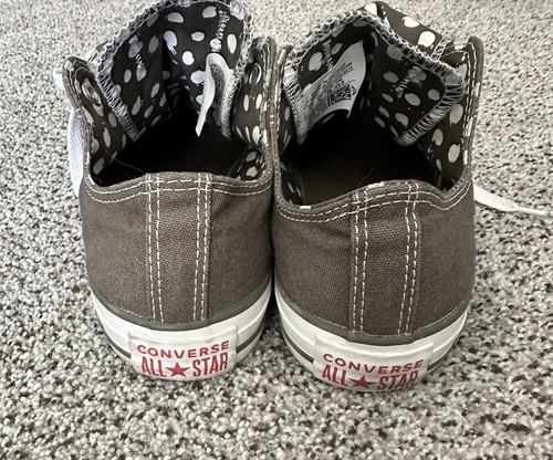 CONVERSE ALL STAR Olive Khaki Green Women’s 8 Double Tongue Polka Dots - Picture 5 of 9