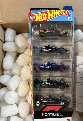 Pack Hot Wheels 2025 Formula 1 5pk - McLaren, Alpine, RB, Sauber, Haas, 1:64, Précommande