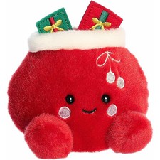 Aurora World Plush - Festive Palm Pals - VELVET SANTA BAG 5 inch - Stuffed Toy