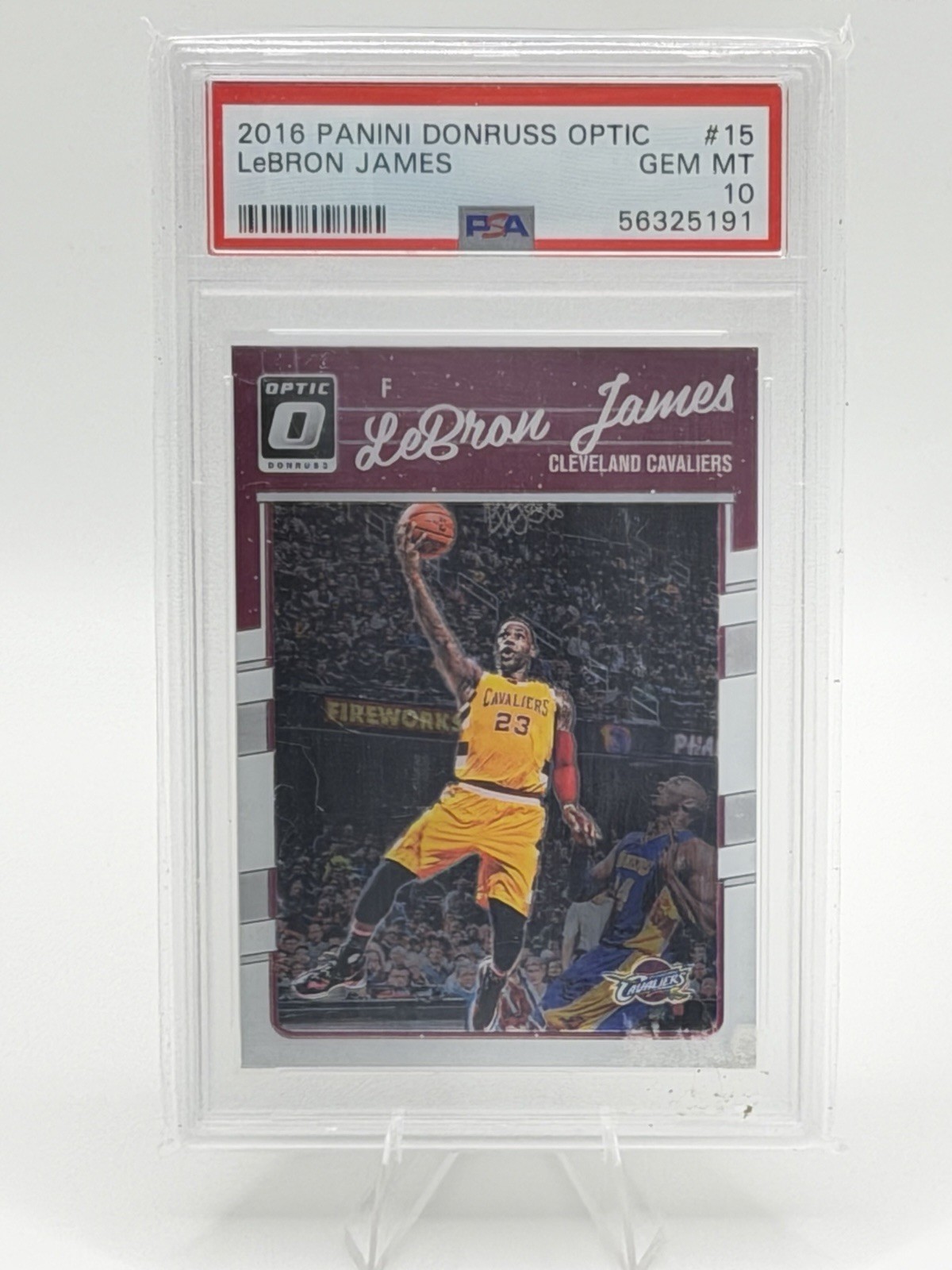 LeBron James 2016 Panini Optic - Kobe Bryant Background 1st Yr Optic! PSA 10 GEM