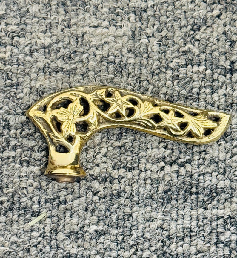 Beautiful Victorian Solid Flower Head Handle Wood… - image 6