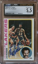 1978-79 Topps #24 Lou Hudson HOF Signed CGC 5.5 Ex+ JSA Auto Grade 9 Pop 1 🔝
