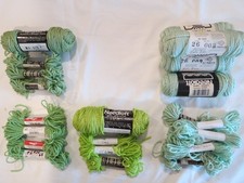 Needloft Plastic Canvas Yarn, Pre-Owned, Fern, Lime, Moss, Baby Green