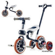 4 in 1 Tricycle for Toddlers Age 2-4, Kids Trike Baby Balance Bike Blue