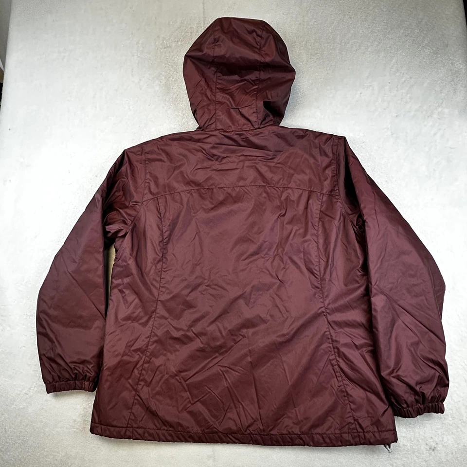 Jaqueta Columbia Feminina 1X Borgonha Com Capuz Lã Forrada Zíper Completo Exterior XW0631 - Imagem 4 de 4