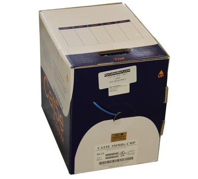 CAT5E **PLENUM** Bulk Network Cable UTP/CMP Solid 350Mhz Blue PER FOOT