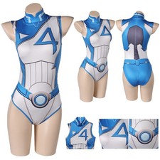 Invisible Woman Susan Storm Cosplay Tops Swimsuit Halloween Carnival Jumpsuit US