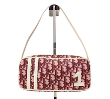 Christian Dior Mini Shoulder Hand Bag Purse Trotter PVC Leather Bordeaux