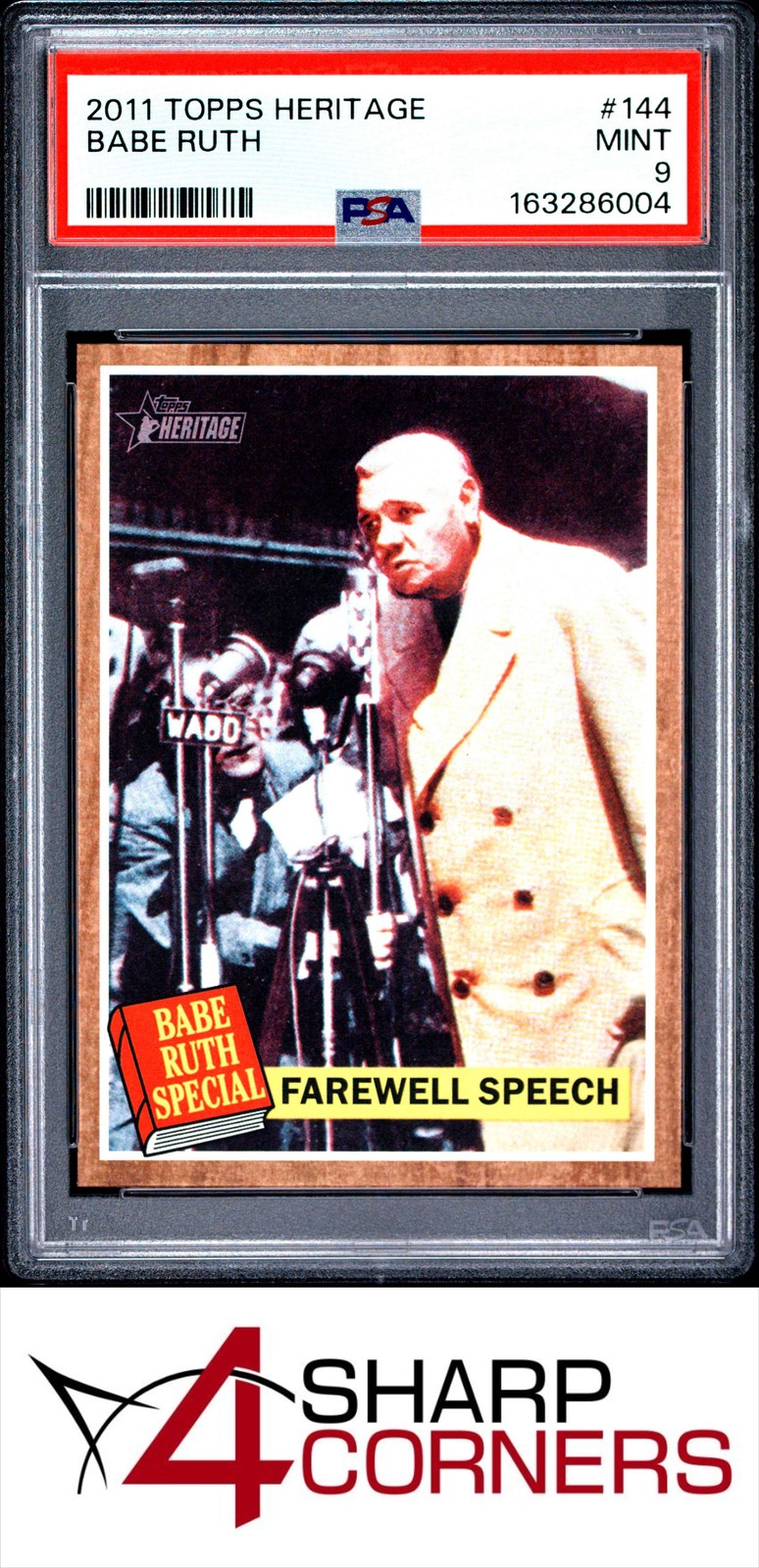 2011 TOPPS HERITAGE #144 BABE RUTH YANKEES HOF PSA 9