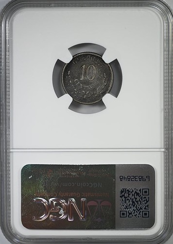 1889 CA M Mexico 10C Centavos NGC XF45 - Picture 2 of 5