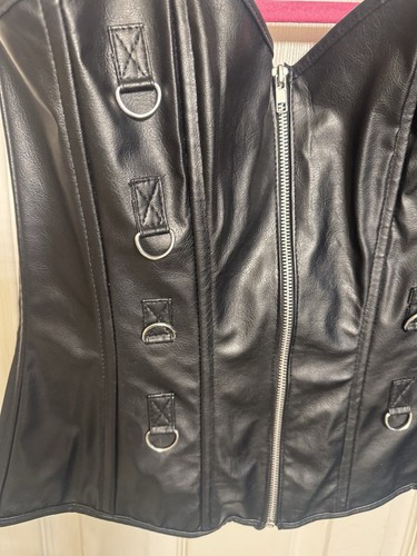 💣💣Allure Lingerie Black Faux Leather Bustier Size XL💣💣 - Picture 2 of 7