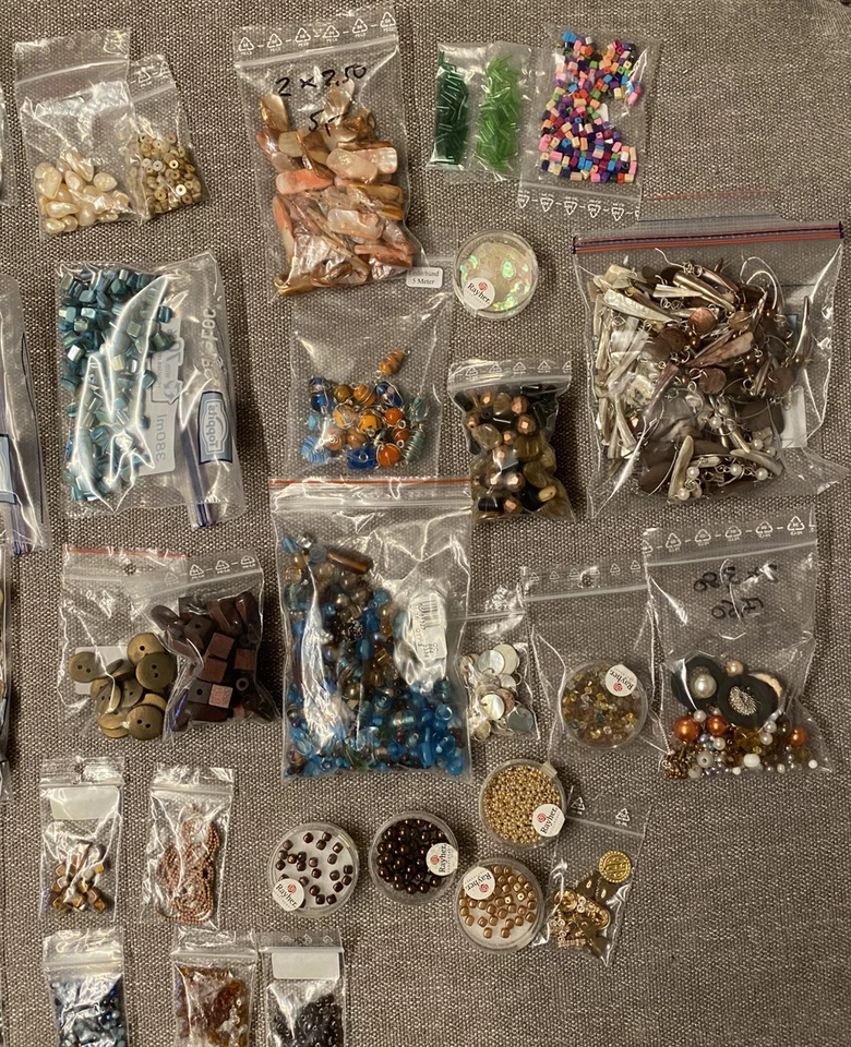 Schmuckzubehör Hobbyauflösung 35tlg. Perlen Rocailles Perlmutt uvm. - Bild 2 von 4