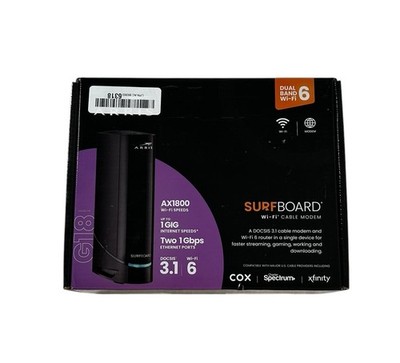 Arris AX1800 Surfboard DOCSIS 3.1 Cable Modem and Wi-Fi 6 Router New Open Box