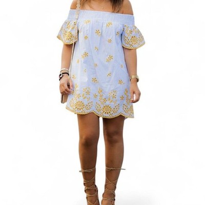Zara off shoulder embroidered dress - size EU S (AU 8)