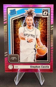 2024 Optic Stephon Castle Pink Hyper Prizm Rated Rookie RC #254 Spurs