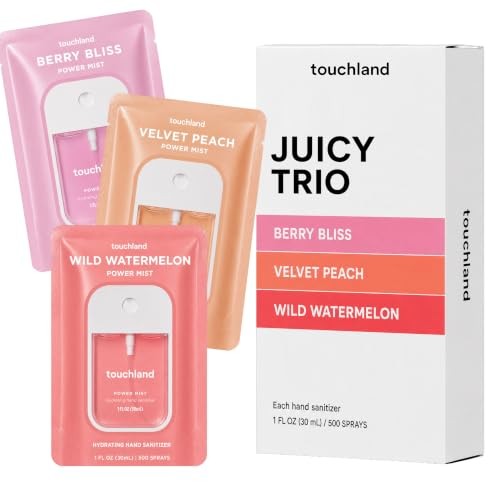 Touchland Juicy Trio Hydrating Hand Sanitizer Spray Set Travel Size