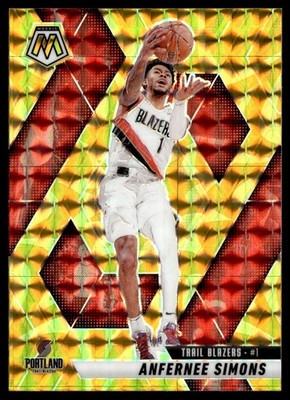 2024-25 Panini Mosaic Reactive Yellow Mosaic Anfernee Simons Portland Trail