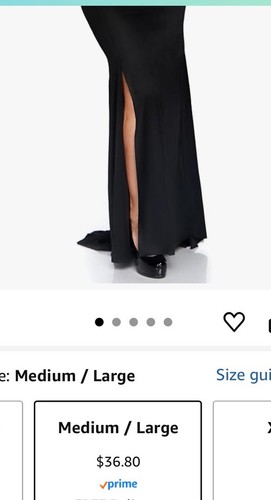 Leg Avenue Sexy Slinky Goth Kleid Kostüm M/L Maxi Cosplay Meerjungfrau Morticia - Bild 5 von 7