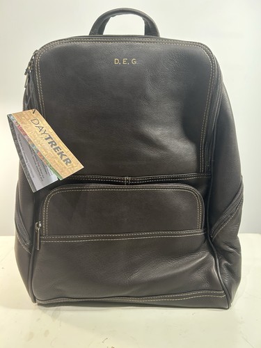 DayTrekr brauner kompakter Leder Laptop Rucksack - UVP 285 $ - neu mit Etikett - Bild 1 von 9
