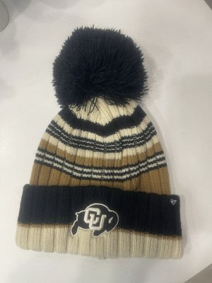 New University Of Colorado Buffaloes Buffs Knit Cap Pom Pom Beanie Hat  47 NWOT