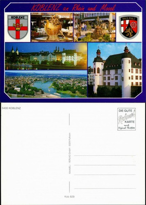 #ad Ansichtskarte Koblenz Brunnen Panorama Teilansicht 1994 EUR 3.15