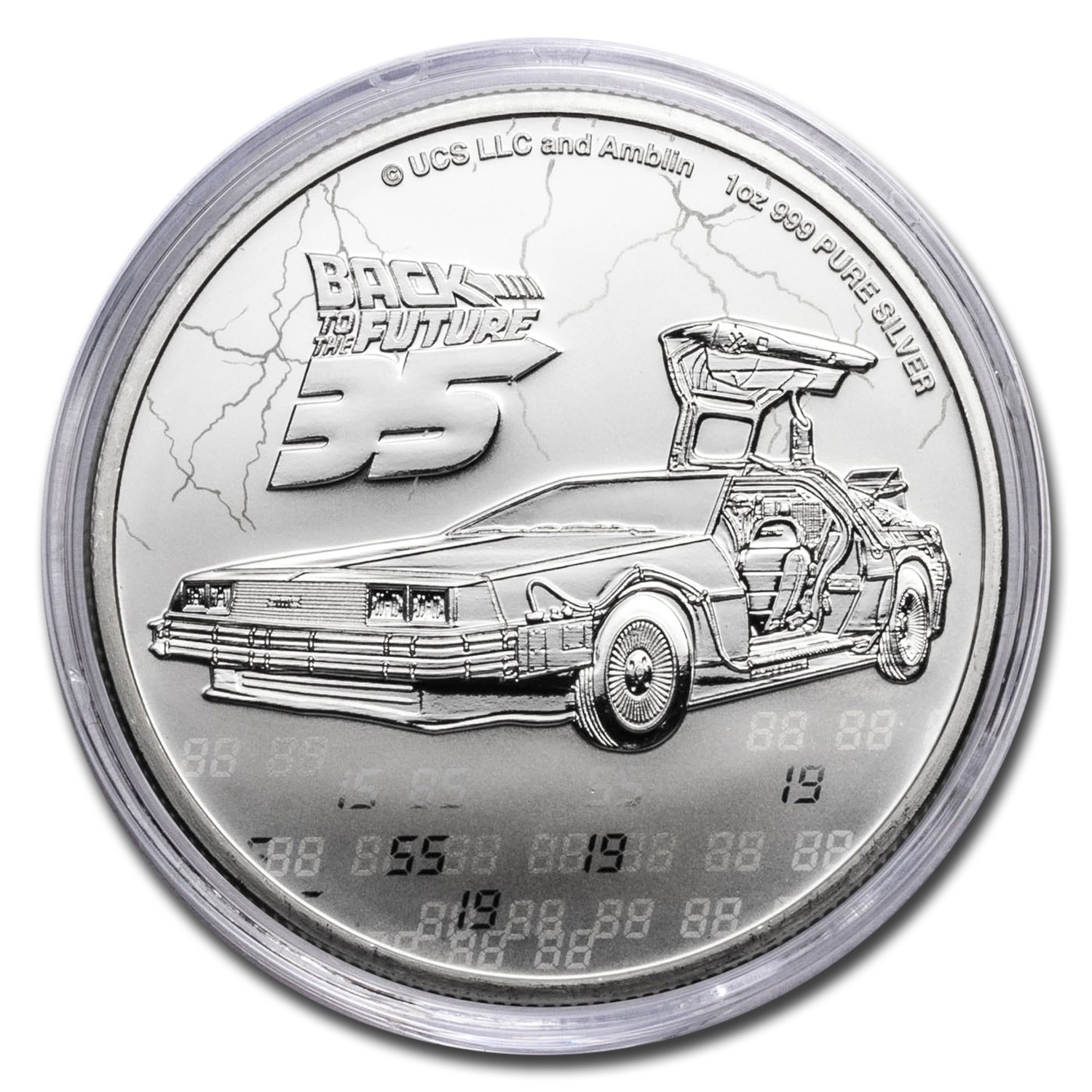 2020 Niue 1 oz Silver $2 Back to the Future 35th Anniversary BU