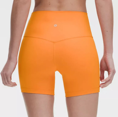 SHIPS TODAY LULULEMON Align No Line High-Rise Short 6'' Citrus Sizzle Tone NWT