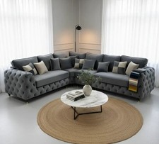 Modern L Shape Corner Sofa Fabric Couch | Comfortable Living Room