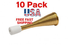 10-Pack Brass Spring Door Stops Heavy-Duty 4" Stainless Steel USA Wall Protector