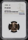 1958 Lincoln Wheat Cent NGC PF-68 RD