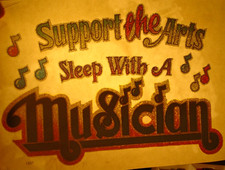 SLEEP WITH A MUSICIAN VINTAGE 1970's MUSIC IRON ON TRANSFER NICE, B-26
