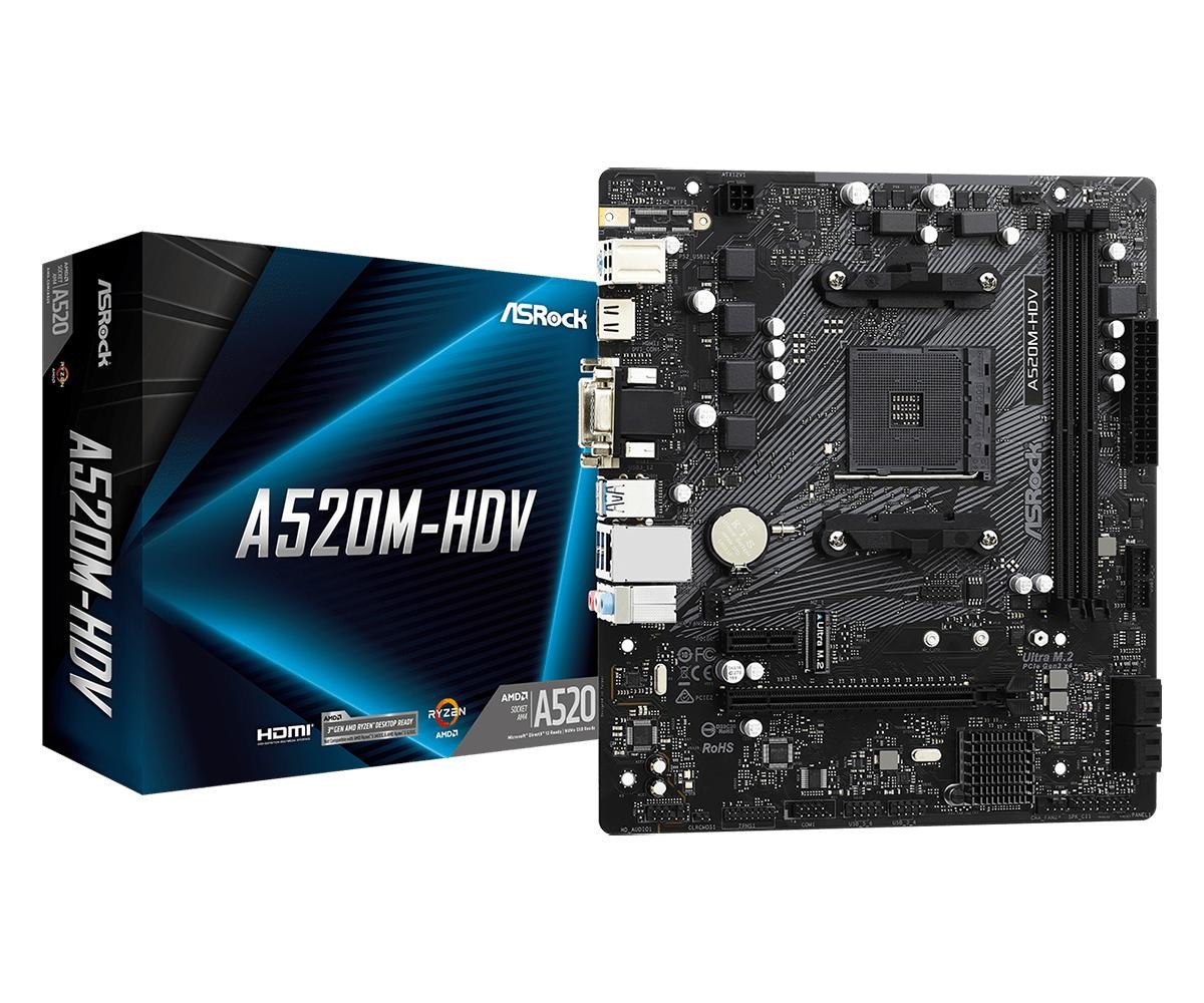 90-MXBE50-A0UAYZ ASRock A520M-HDV Socket AM4 micro ATX, Scheda mad - Immagine 3