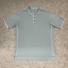 Adidas Golf Polo Shirt Mens Large Blue Solid Lightweight Golf Performance Casual