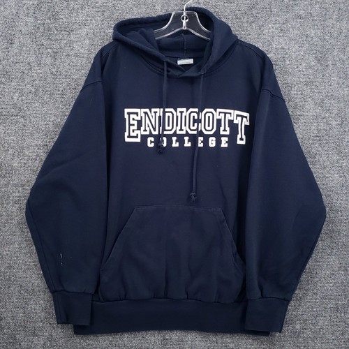 Endicott College MV Sport Hoodie Sweatshirt Mens L Large Blue Pullover