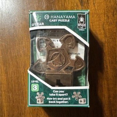 Hanayama Cast Puzzle O'Gear Level 3 Metal Brain Teaser Bronze Ages 12+ Strategy