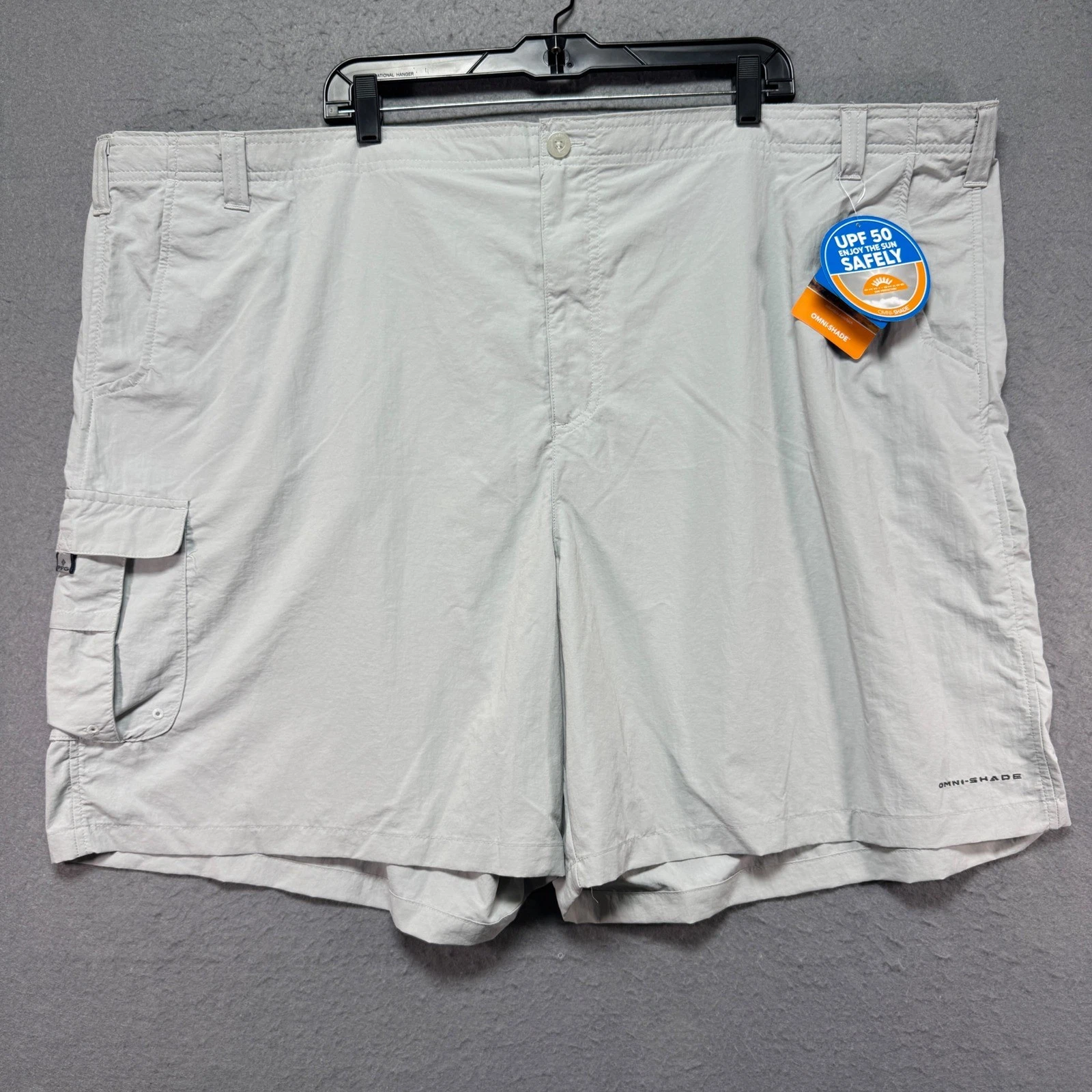 Columbia Men's PFG Omni Shade UPF 50 Gray 52X8 Cargo Fishing Shorts PFG