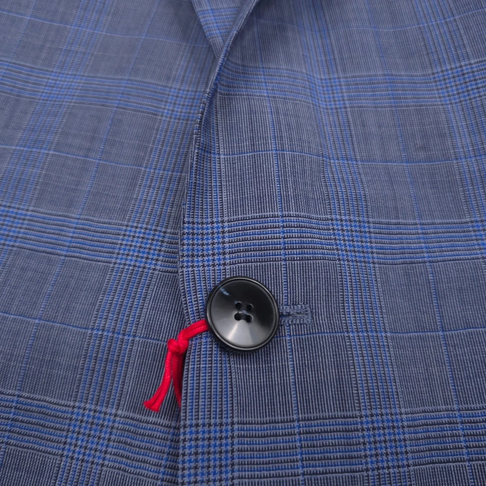 $495 Hugo Boss Arti 232x Blue Plaid Performance Suit Jacket Blazer Mens Size 42R - Image 4 of 4