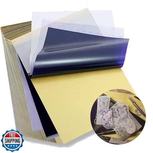 MIUXIA Tattoo Transferpapier 50 Blatt Tattoo Schablonenpapier A4 Format 4 Schichten  - Bild 1 von 5