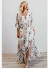 Baltic Born Floral Print  Maxi Dress Bohemian XS