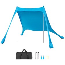 VEVOR Beach Tent Sun Shelter Portable Sun Shade Canopy 7.5x7.5 ft UPF50 Sandbag