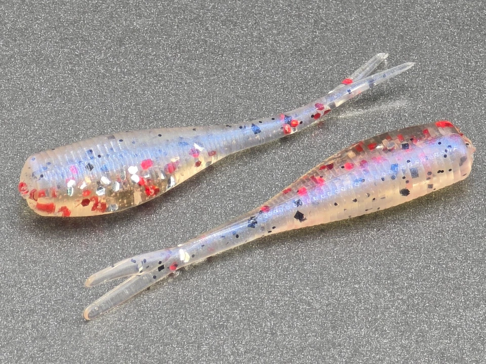 HOOKED BAITS (20) - 2" Slab Crusher "Monkey Blood" Crappie Jig GRUBS BAIT PANFISH BABY SHAD