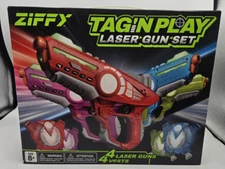 ZIFFY Laser Tag Gun set of 4 w/VEST: 5 Weapon Choices - VERY GOOD