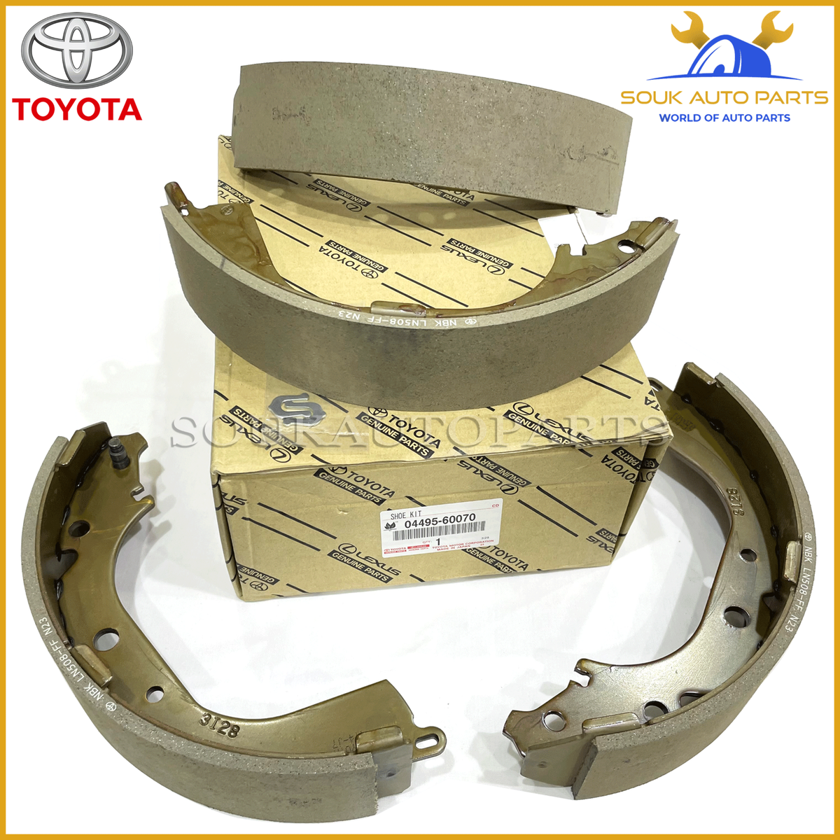 04495-60070 Genuine Toyota SHOE KIT, REAR BRAKE 0449560070 OEM