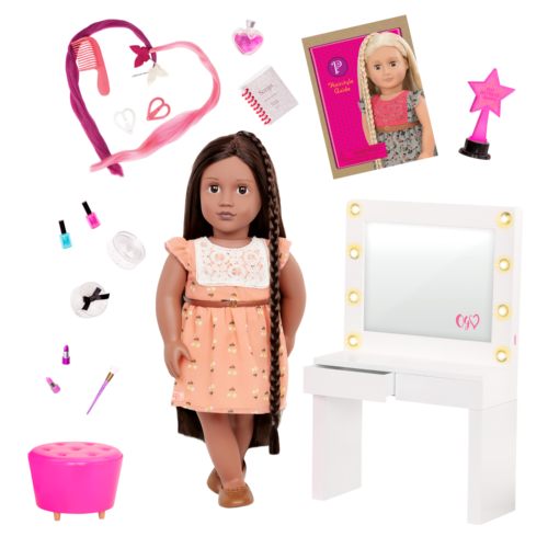 Our Generation Zuri w Glitz & Glamour Dressing Room Accessory Set 18