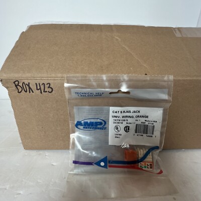 AMP NETCONNECT CAT 5E RJ45 JACK UNIVERSAL WIRING ORANGE **